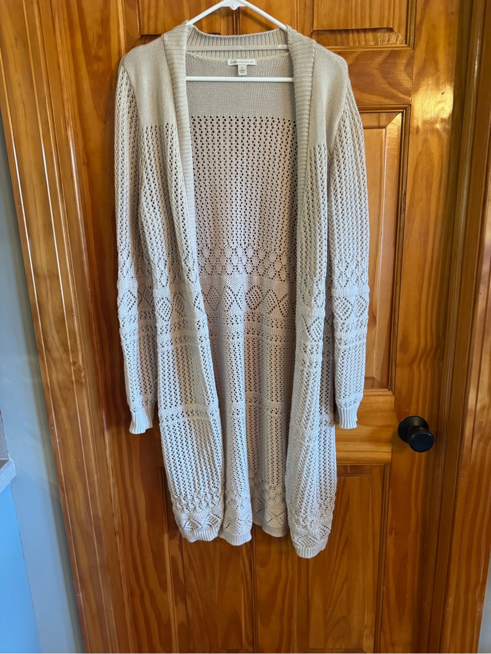 Open-Front CreamKnit Cardigan Sweater - Casual Lightweight Layer